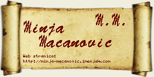 Minja Macanović vizit kartica